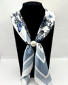 ZOEY MAGNETIC PEARL SCARF BLUE FLORAL