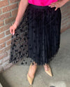 ZY7391 BUTTERFLY PLEATED SKIRT BLACK