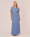 ADRIANNA PAPELL AP1E209547 WOMEN'S BEADED BLOUSON GOWN FRENCH BLUE