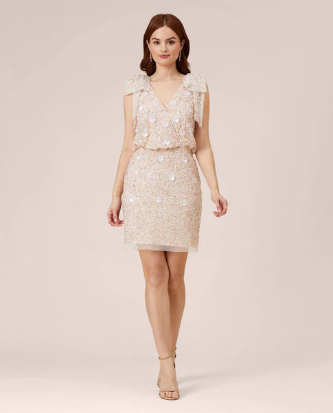 ADRIANNA PAPELL AP1E210438 BEADED BLOUSON BOW