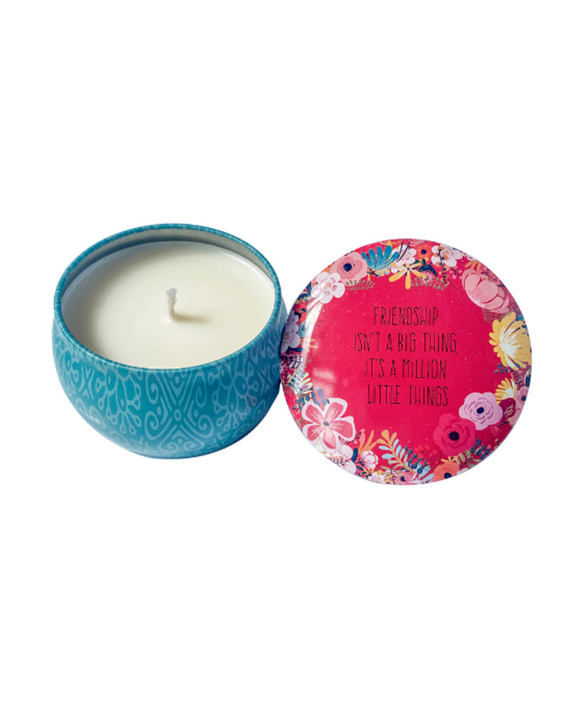 BOHO TIN CANDLE WITH LID FRIENDSHIP