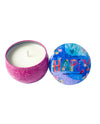 BOHO TIN CANDLE WITH LID HAPPY