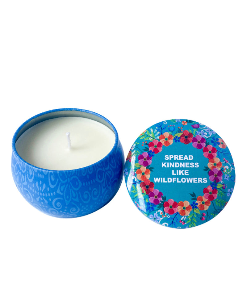 BOHO TIN CANDLE WITH LID KINDNESS