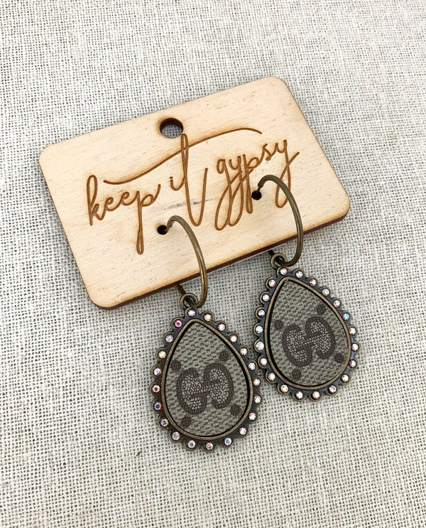 KEEP IT GYPSY BRASS RING TEARDROP STATUS UPCYCLED EARRINGS GUCCI