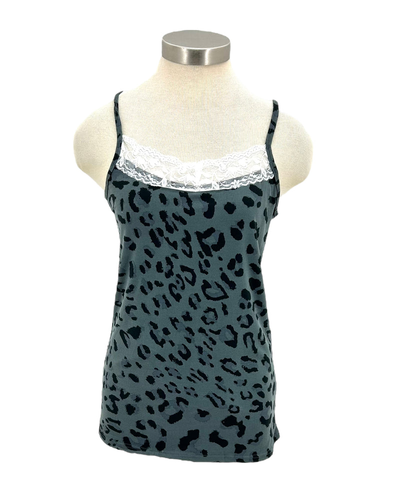 CHEROKEE CKL3103 3 PIECE SLEEPWEAR SET BLACK LEOPARD