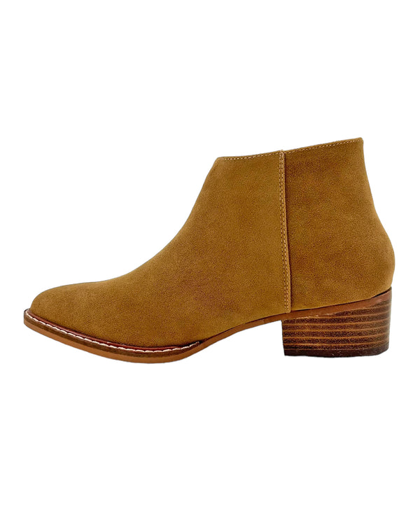 DAISY SUEDE ANKLE BOOT WITH SIDE ZIP WHISKEY
