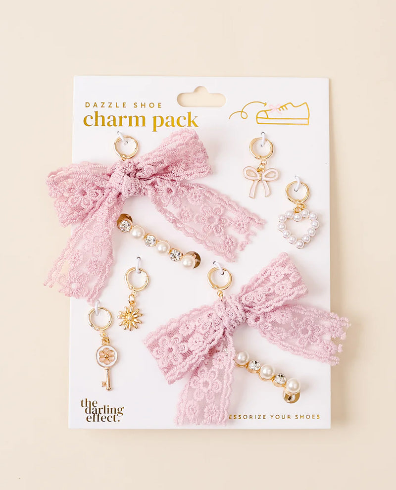 THE DARLING EFFECT DAZZLE SHOE CHARM PACK Pink - Key to my Heart