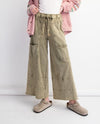 EASEL EB41308 MINERAL WASHED KNIT PANT OLIVE 