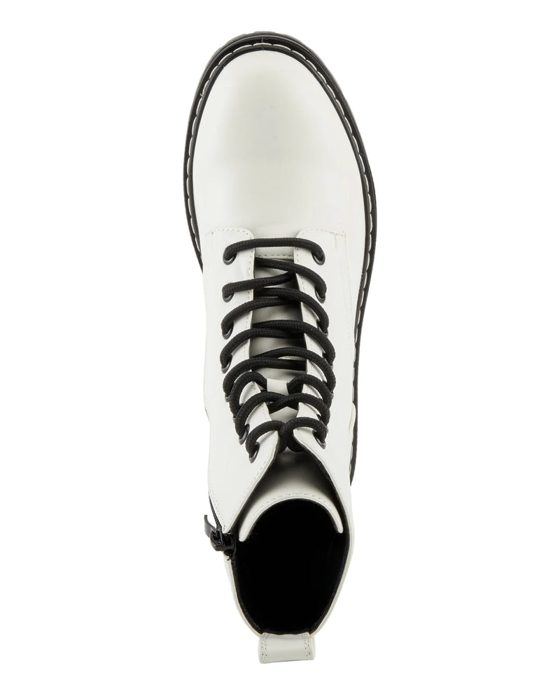 FLEXUS CALLANT LACE UP/ZIP MID CALF BOOT WHITE