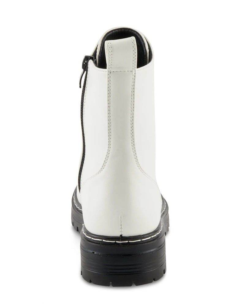 FLEXUS CALLANT LACE UP/ZIP MID CALF BOOT WHITE