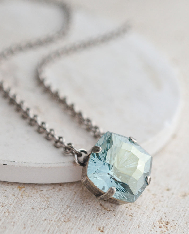 RACHEL MARIE GALAXY PENDANT NECKLACE AQUA CHAMPAGNE