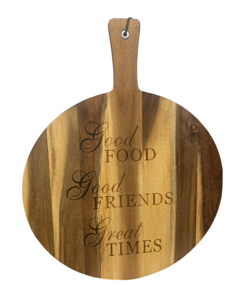 16" ROUND SENTIMENT CHARCUTERIE BOARD WITH HANDLE GREAT TIMES