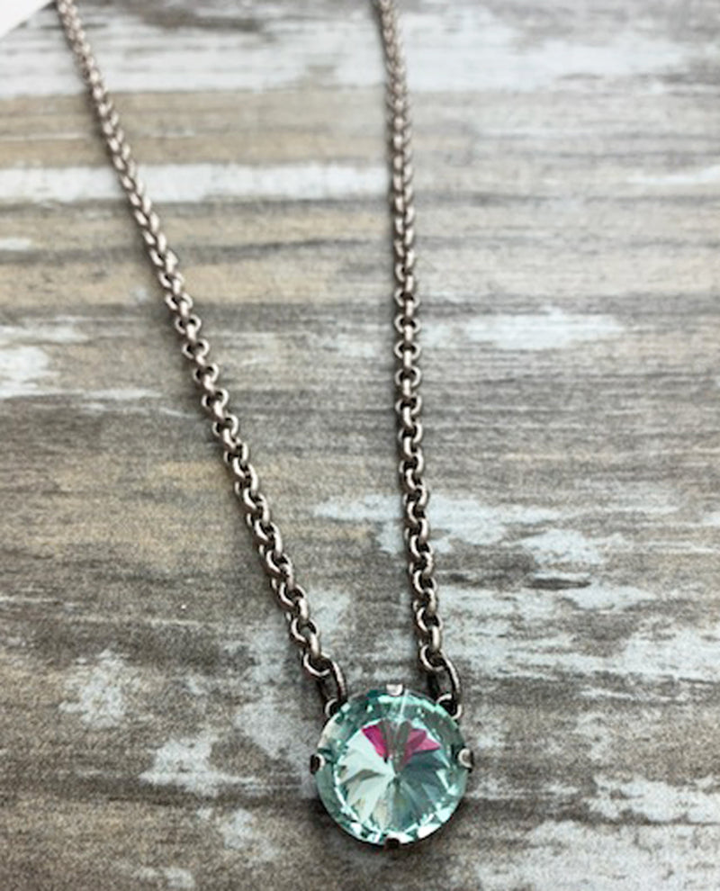 Rachel Marie Designs Harper Single Stone Necklace LIGHT AZORE