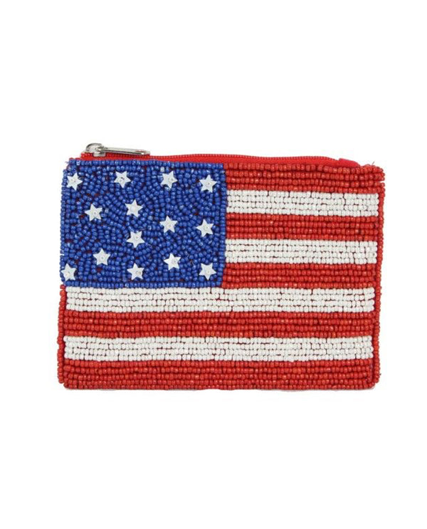HD0 BEADED COIN PURSE 249-FLAG