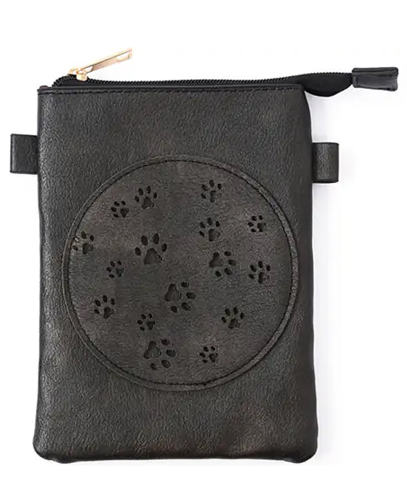 PAW LASER CUT CROSS BODY BAG HG177 black