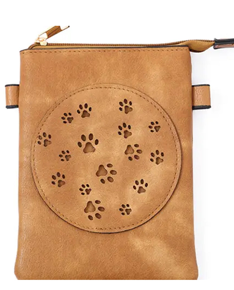 PAW LASER CUT CROSS BODY BAG HG177 Carmel