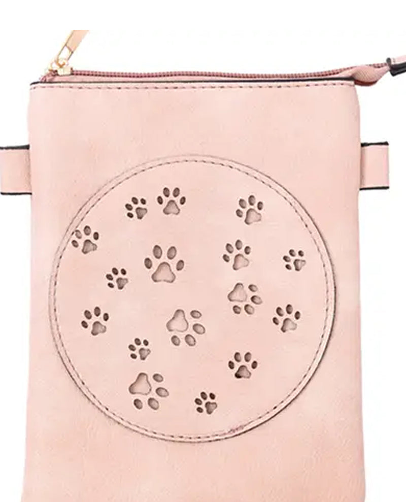 PAW LASER CUT CROSS BODY BAG HG177 pink