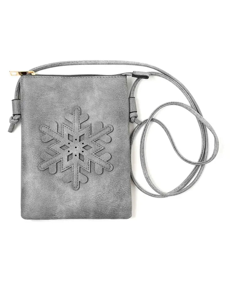 SNOWFLAKE LASER CUT CROSS BODY BAG HG191 grey