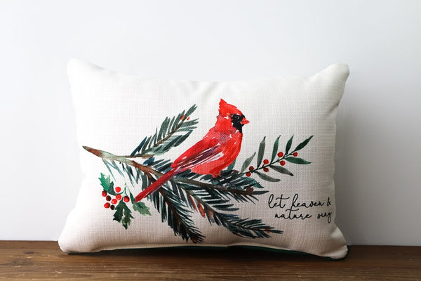 Little Birdie CHR0104 Cardinal On Branch Pillow