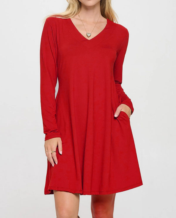 ACCENT DR10522 AUSTIN A-LINE DRESS red