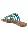 AZURA INTOXICATE MULTI STRAPS SLIDE ON FLAT SANDALS TURQ MULTI