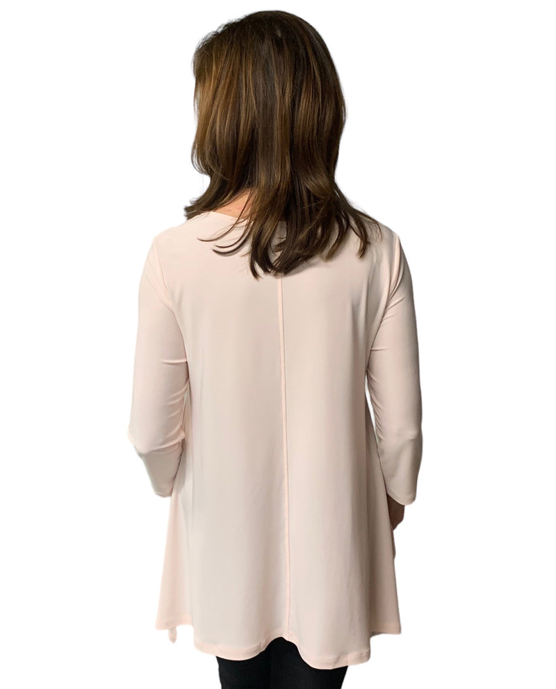 BY JJ IT-262 3/4 SLEEVE ROUND NECK TUNIC DUSTY PINK