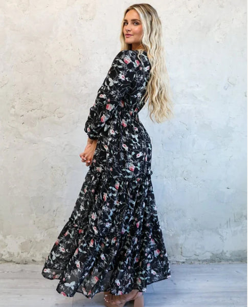 mikarose dresses THE JACEY MAXI DRESS stretchy fabric that moves Best Corsage for A Short_Wedding_Dress Color:Desert Lily