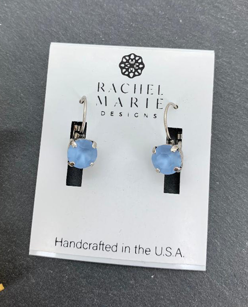 RACHEL MARIE DESIGNS JESS EARRING LIGHT SAPPHIRE MATTE