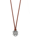 BRIGHTON JM7416 INTERLOK TRELLIS BOURBON LEATHER NECKLACE