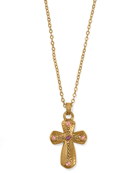 BRIGHTON JM7433 MAJESTIC GOLD CROSS REV NECK Brighton Jewelry