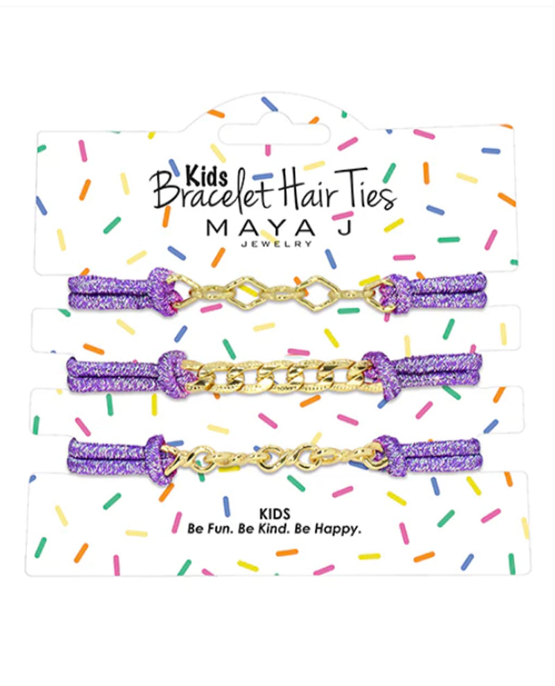 MAYA J KIDS BRACELET HAIR TIE (3 styles) purple