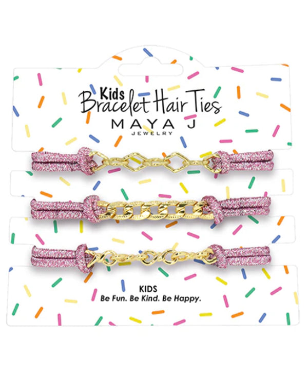 MAYA J KIDS BRACELET HAIR TIE (3 styles) Pink