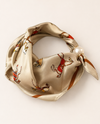 MAGNETIC PEARL SATIN NECK SCARF TAN HORSE