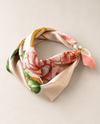 MAGNETIC PEARL SATIN NECK SCARF PINK FLOWER