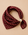MAGNETIC PEARL SATIN NECK SCARF DOT/FLOWER BURG