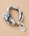 MAGNETIC PEARL SATIN NECK SCARF NAUTICAL