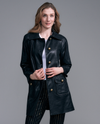 INSIGHT BCJ0930 LONG DISTRESSED VEGAN LEATHER JACKET BLACK