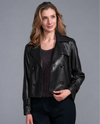 INSIGHT BCJ0918 DISTRESSED VEGAN LEATHER JACKET BLACK