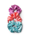 LLSCR OVERSIZED SATIN SCRUNCHIE - 3 PACK AQUA