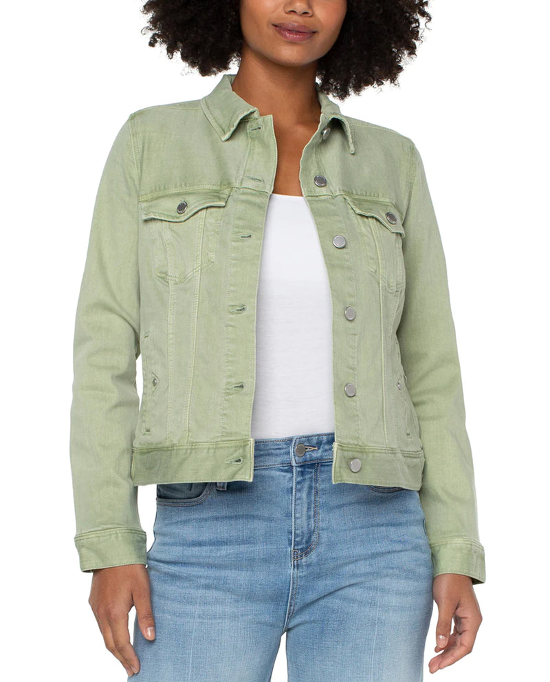 LIVERPOOL LM1004WF CLASSIC JEAN JACKET SPANISH MOSS