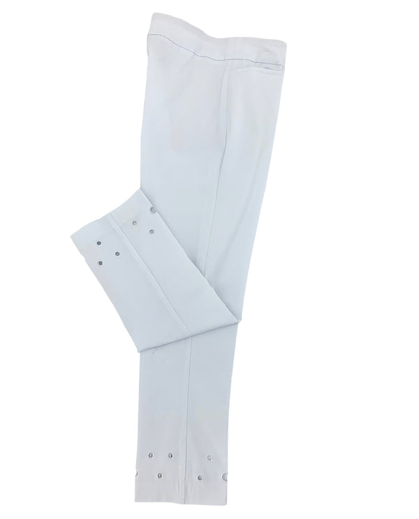 SLIMSATION M14707PM PULL ON ANKLE PANTS WITH REAL FRONT POCKETS WHITE