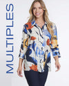 MULTIPLES M34301BM CUFF 3/4 SLEEVE HI-LO SHIRT MULTI 969