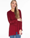 MULTIPLES M43103KM OPEN FRONT KNIT CARDIGAN CRANBERRY