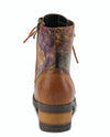 SPRING STEP MARTY FLORAL LACE UP BOOT CAMEL