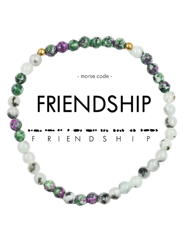 Morse Code Bracelet FRIENDSHIP GREEN