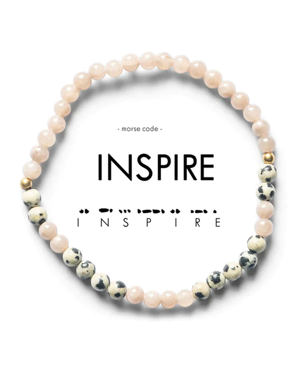 MORSE CODE BRACELET INSPIRE PINK DALMATION