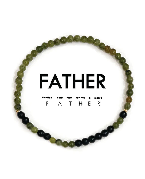 MORSE CODE EXTENDED BRACELET FATHER GREEN/ONYX