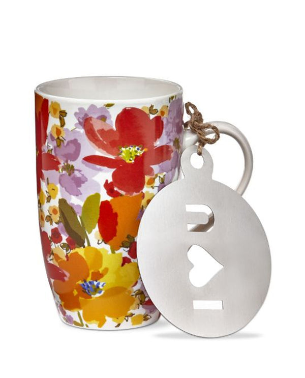 G18238 FLORAL MUG & STENCIL SET