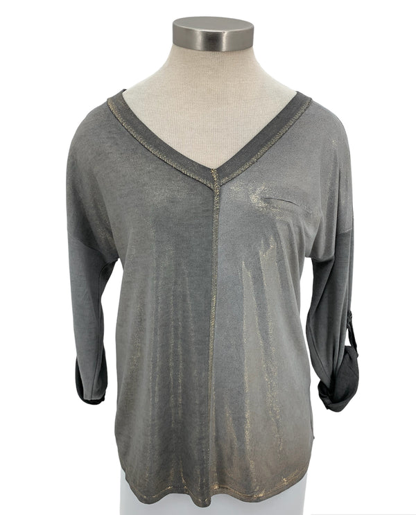 MADE IN ITALY MZ-80098 SHIMMER TOP grey