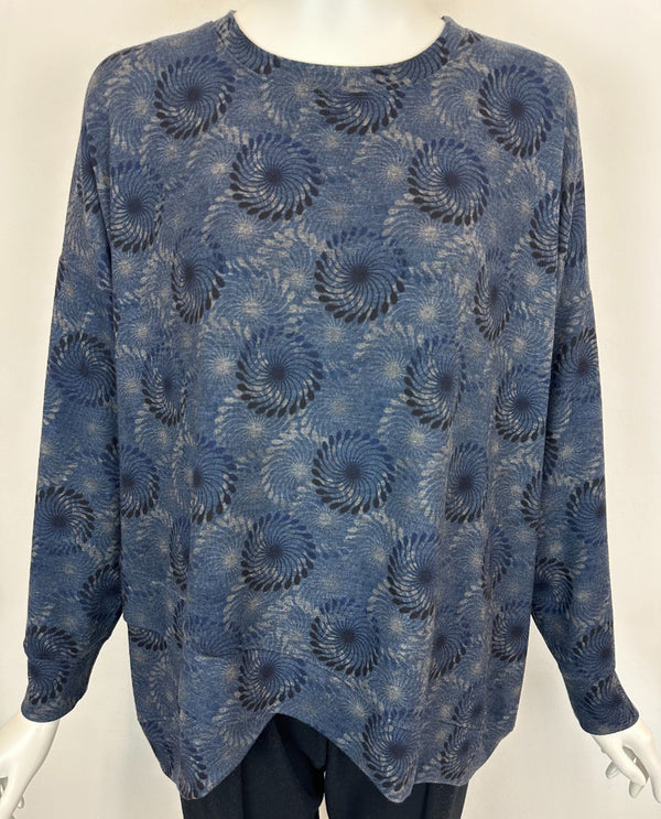 NALLY & MILLIE N313774C CIRCLES PRINT LONG SLEEVE TOP